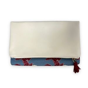 Rachel Pally Foldover Clutch Floral Print White